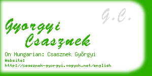 gyorgyi csasznek business card